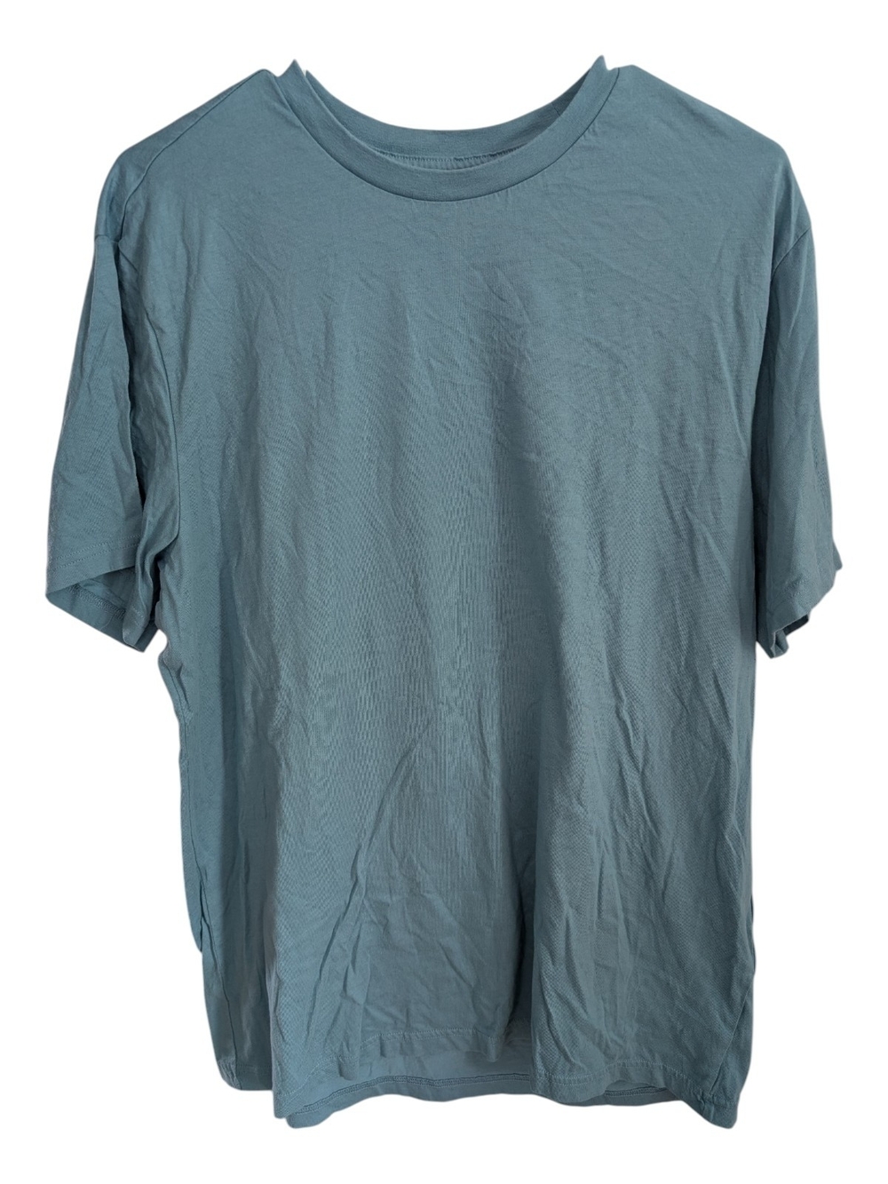 H&M Men's Crew Neck T-Shirt in Slate Blue-Green